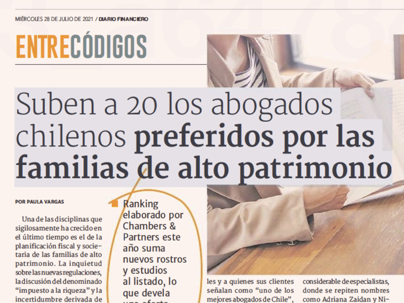 Eduardo Torretti y Sebastián Martínez-Conde reconocidos dentro de los 20 abogados chilenos preferidos por las familias de alto patrimonio