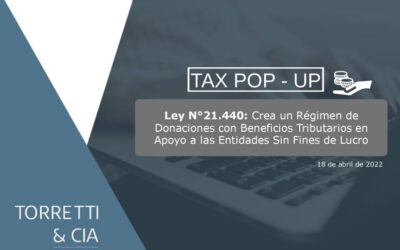 Ley N°21.440: Crea un Régimen de Donaciones con Beneficios Tributarios en Apoyo a las Entidades Sin Fines de Lucro